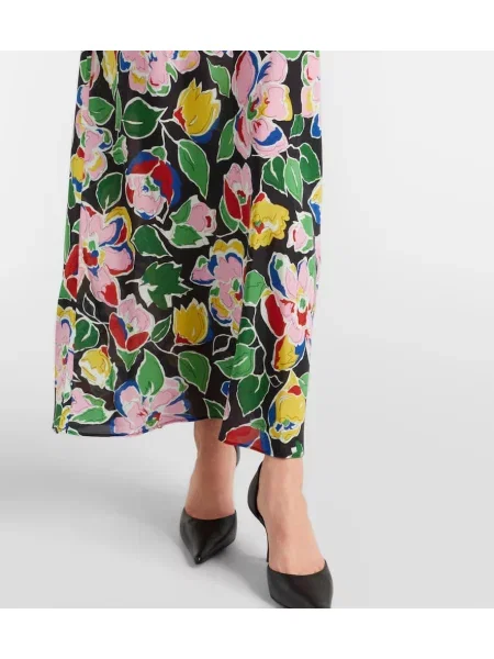 Rochie maxi Rixo de mătase cu model floral de costum