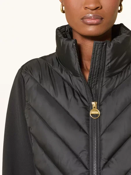 Barbour International Prošívaná Bunda Luxara Z Kombinace Materiálů černá