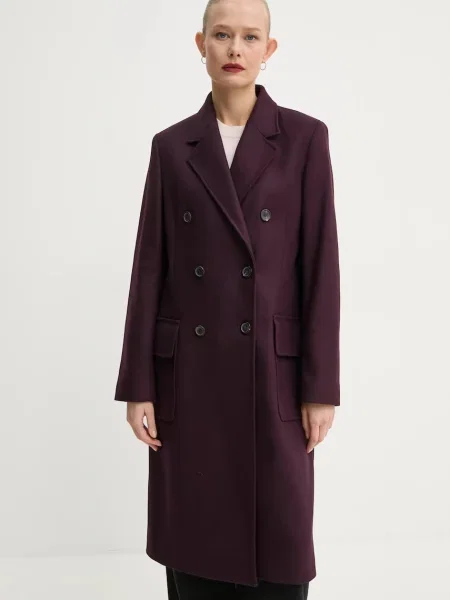 PS Paul Smith palton de lana de tranzitie cu doua randuri de violet