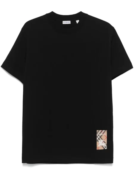 Tricou Burberry în carouri cu autograf negru