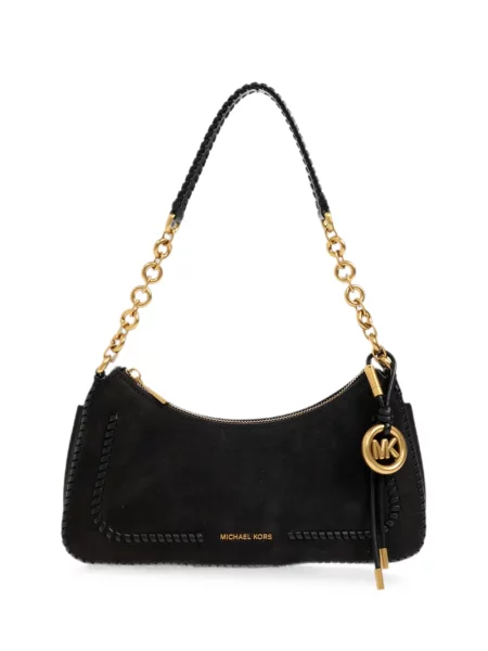 Кожена чанта Michael Michael Kors с волани розово