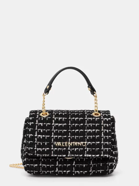 Curea Valentino Bags din tweed negru