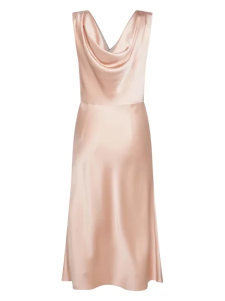 Kostiumas midi suknelė Blumarine satino iki kelių rožinė