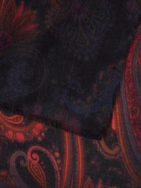 Шал Etro с принт с пейсли десен синьо