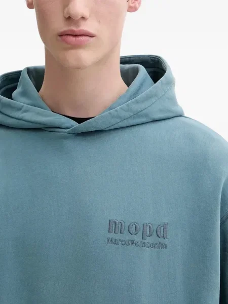Hanorac cu glugă Marc O'polo cu broderie albastru