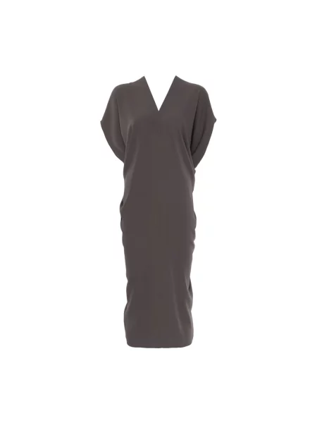 Długa sukienka maxi Mm6 Maison Margiela z dekoltem w serek szara