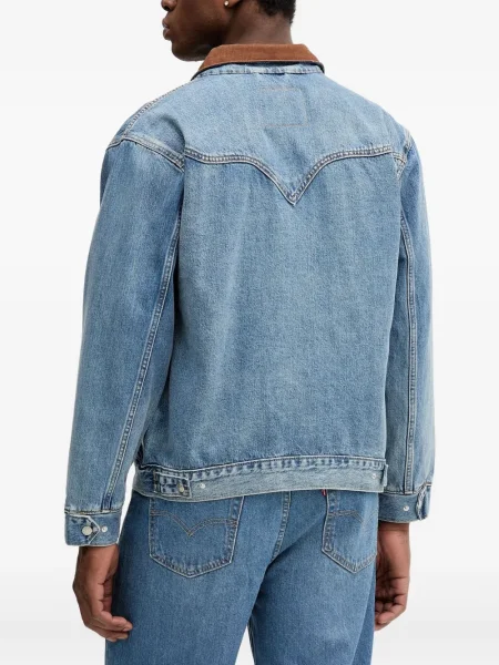 Geacă cu puf Levi's® cu glugă de flanelă albastru