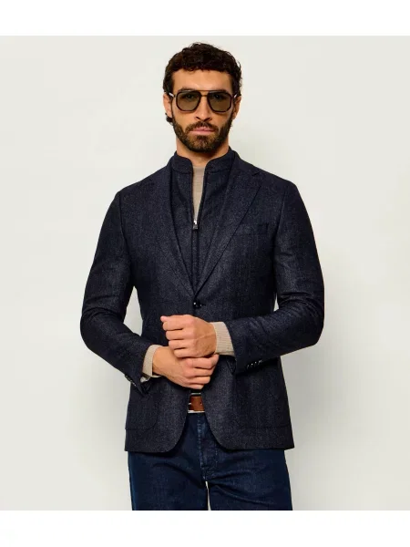 BOSS BLACK De lână sacou 2 în 1 negru