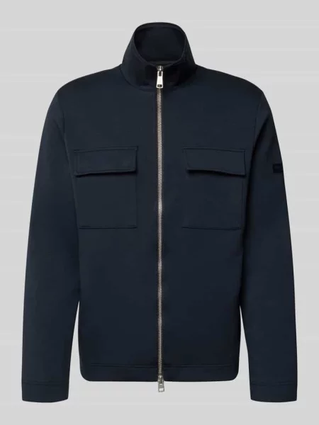 Bluza rozpinana o kroju regular fit z mieszanki bawełny Marc O'polo granatowa