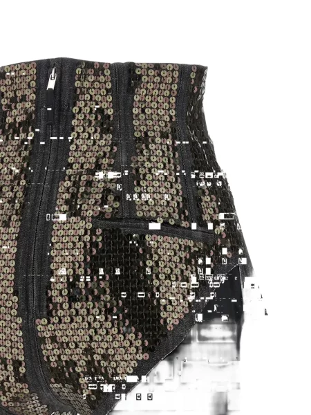 Szorty jeansowe Rick Owens z cekinami czarne