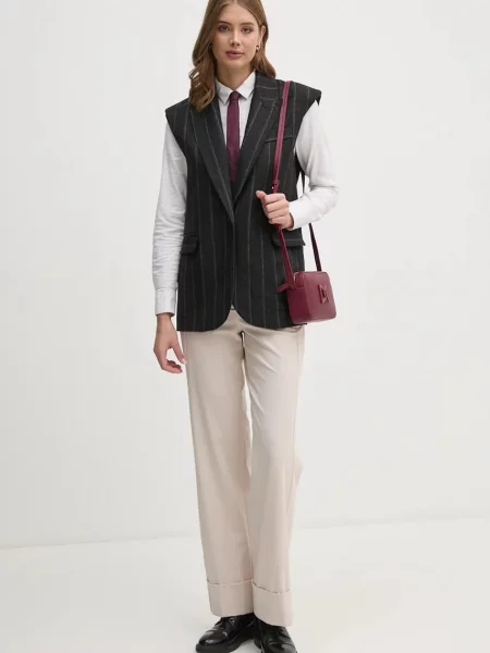 Вовняний жилет La Petite Française PFVALIDE однобортний PFVALIDE сірий