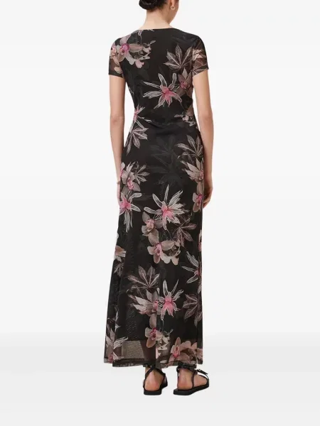 Rochie Allsaints cu model floral cu imagine de costum negru
