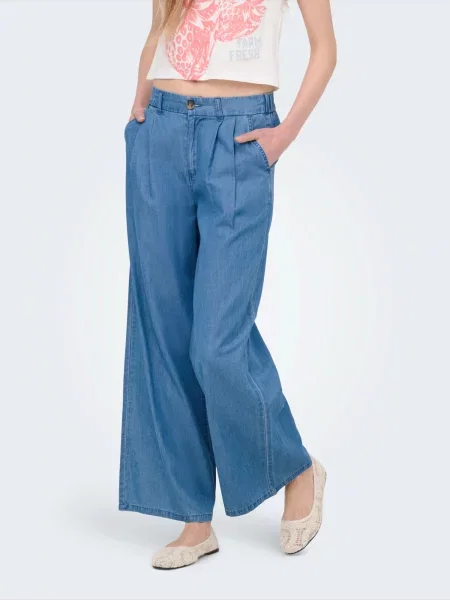 ONLY Pantaloni cu cute ONLBEA denim albastru