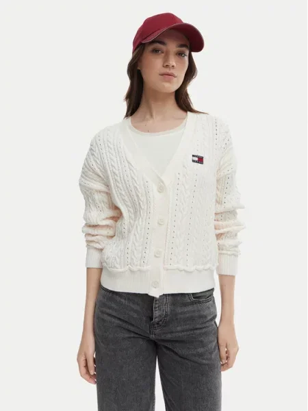 Tommy Jeans Kardiganas balta