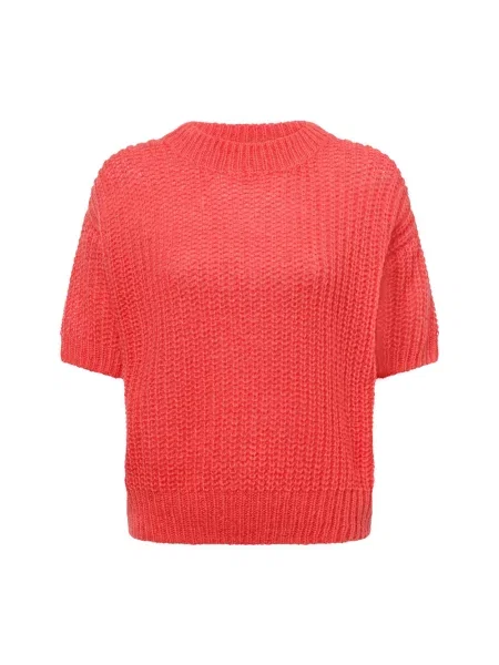 Marie Lund sweter z dzianiny Marie Lund z mieszanki wełny Kobiety wypukły wzór tkaniny XL/XXL czerwony