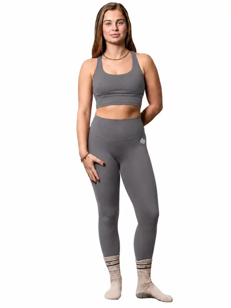 Premium zestaw sportowy – legginsy i biustonosz sportowy szary