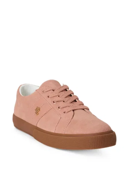 Sneakers Lauren Ralph Lauren με κορδόνια με δαντέλα με αυτόγραφο ροζ
