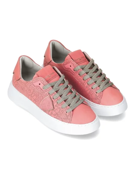 Buty do tenisa Philippe Model skórzane do tenisa różowe