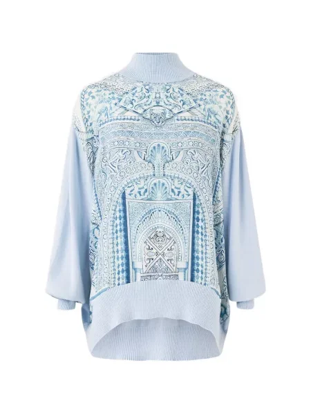 Pulover Camilla de mătase albastru
