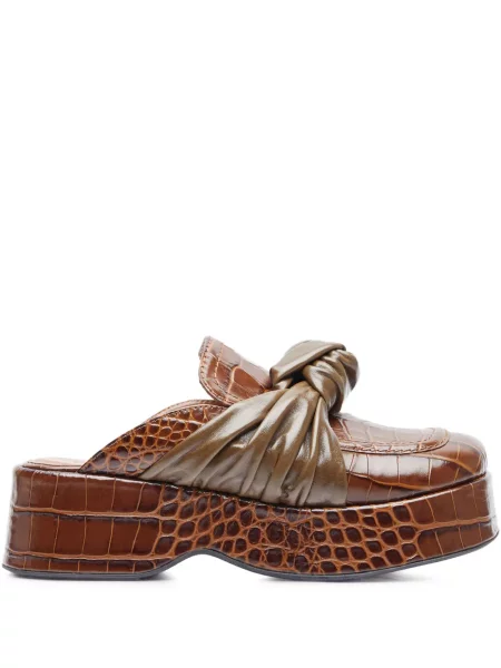 Papuci tip mules Rejina Pyo din piele maro