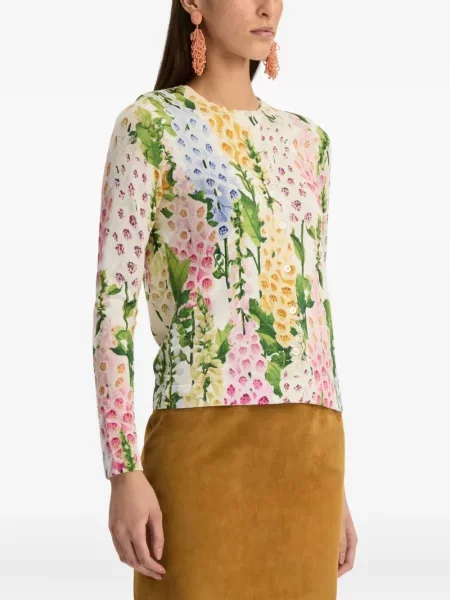 Cardigan Oscar De La Renta alb