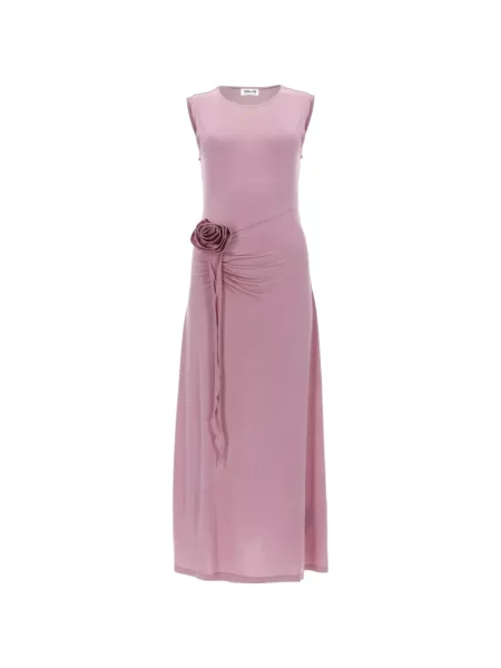 Rochie maxi Baum Und Pferdgarten cu model floral cu volane roz
