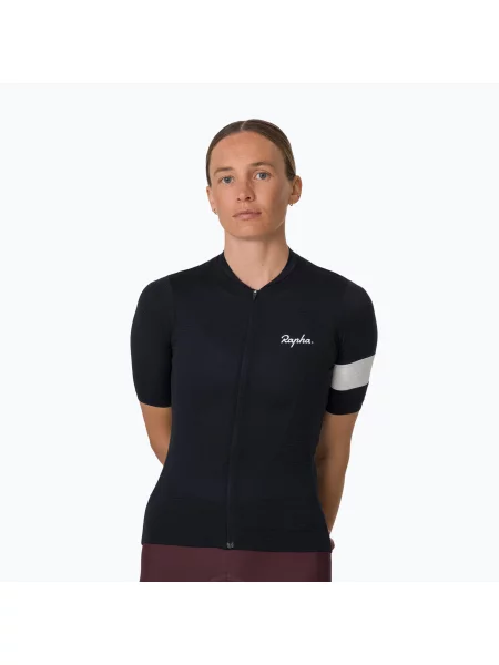 Tricou de ciclism pentru femei Rapha Core Lightweight Jersey black/white alb
