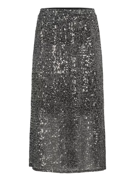 KAFFE CURVE Sukně Laila stříbrná