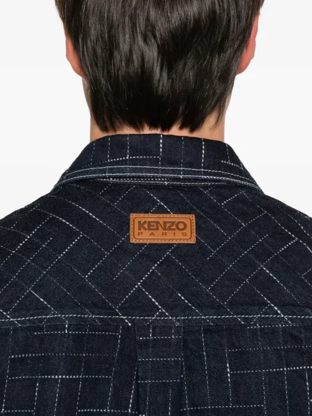 Cămașă Kenzo cu imprimeu geometric albastru