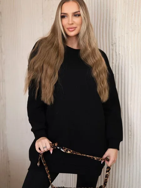 Bluza Kesi z napisami ocieplana czarna