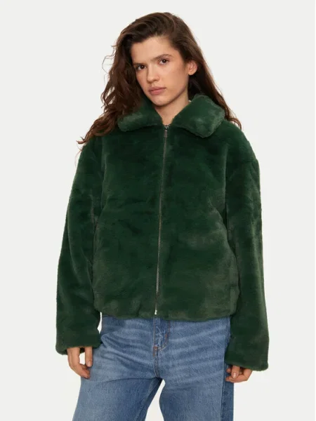 Palton de blană United Colors Of Benetton verde