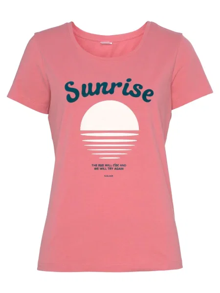 VIVANCE Tricou roz / negru alb