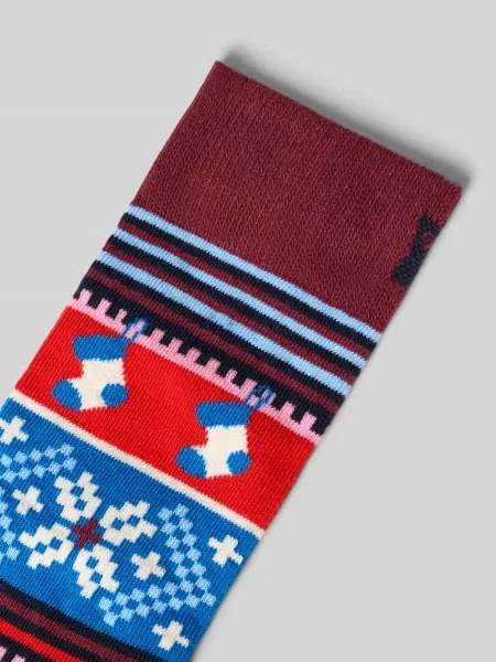 Skarpetki Christmas Sweater z mieszanki bawełny Happy Socks granatowe