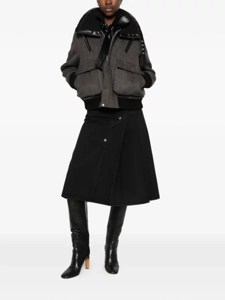 Geacă Sacai cu model herringbone maro