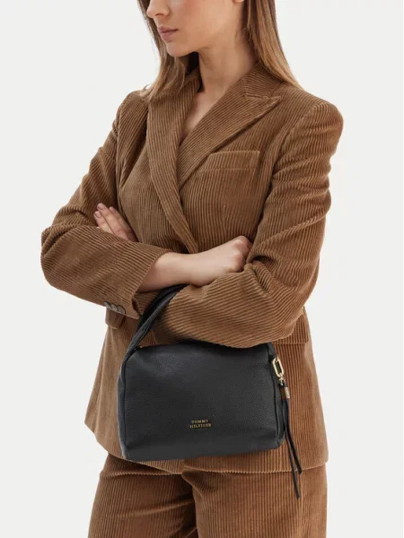 Tommy Hilfiger Torbica City Leather Mini Bag crna