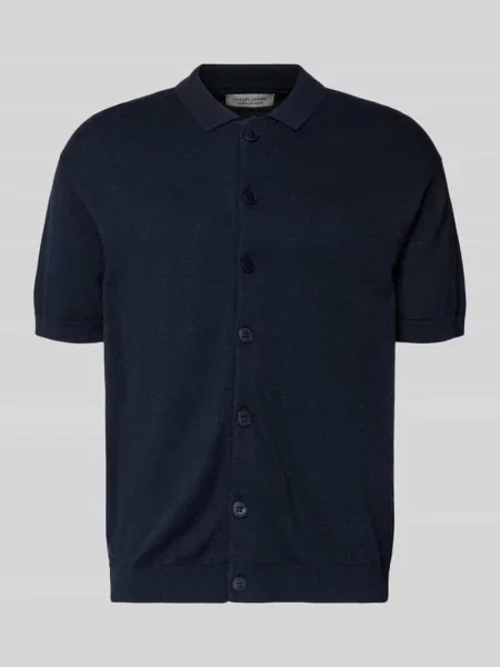 Koszula casualowa z rękawem o dł. model BELLS' Casual Friday granatowa