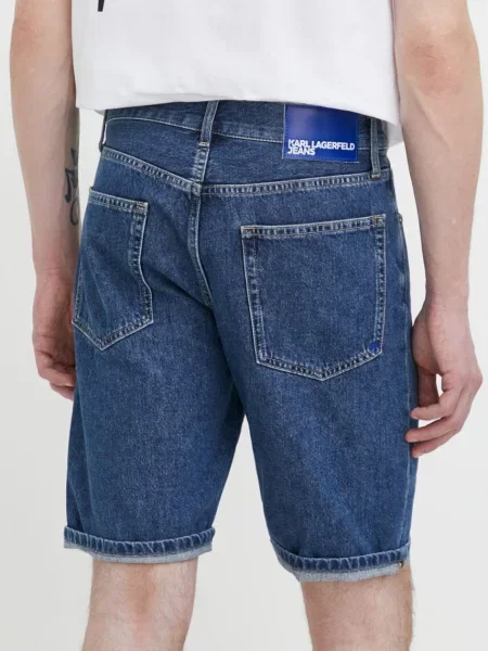 Džínové šortky Karl Lagerfeld Jeans tmavomodrá