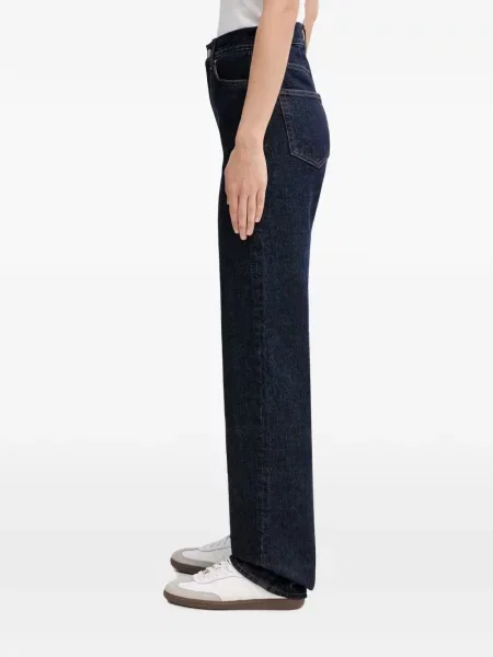 Дънки straight leg Sporty & Rich с автограф синьо