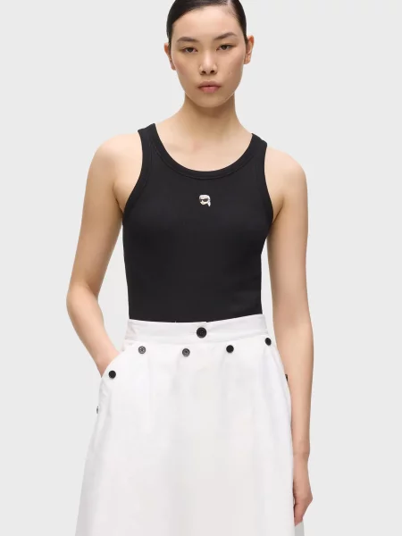 Майка Karl Lagerfeld в рубчик чорна