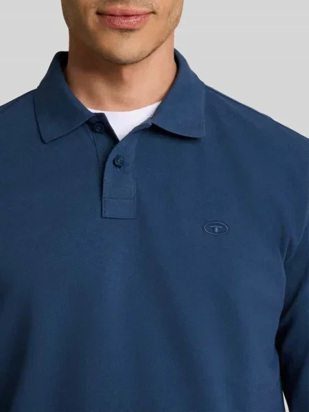 Koszulka polo z detal z logo Tom Tailor niebieska