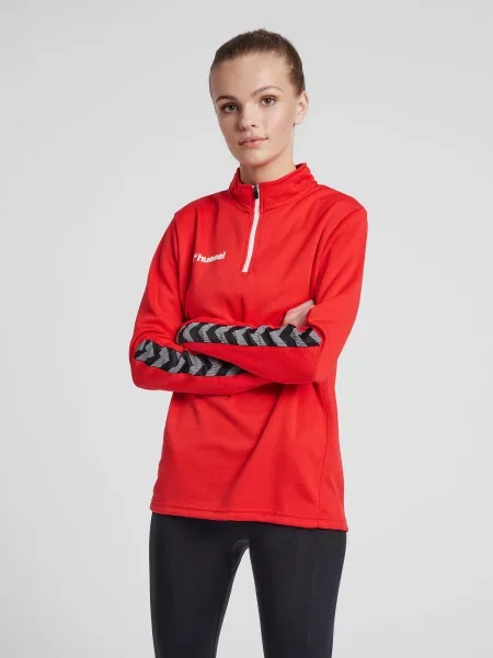 Bluza do piłki nożnej Hummel demi-zip hml AUTHENTIC czerwona