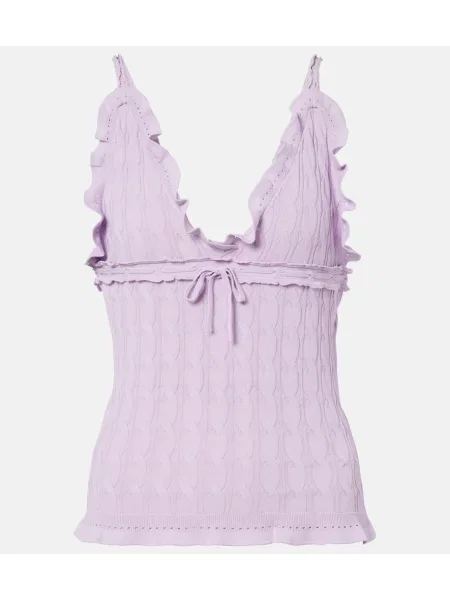 Top Gucci tricotate cu volane violet