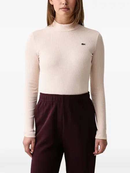 Lung tricou Lacoste cu mâneci lungi roz