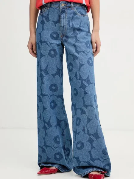 Marimekko blugi wide leg pentru femei albastru