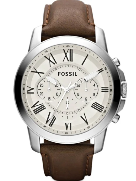 Hodinky FOSSIL Grant Dark Brown/Silver/Steel hnedá