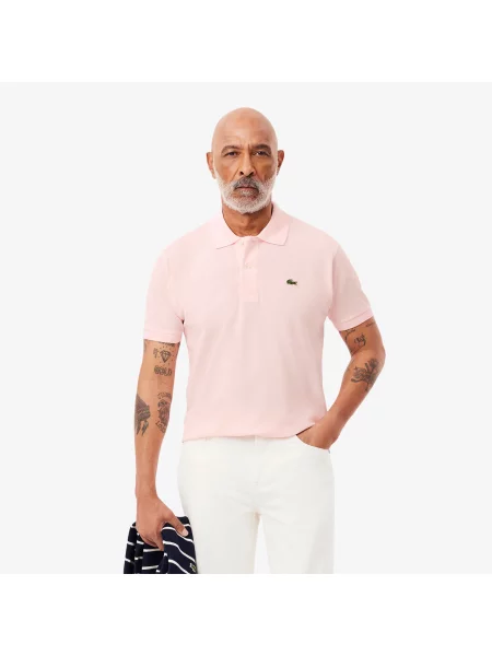 Lacoste Koszulka Polo Oryginał Petit Piqué różowa