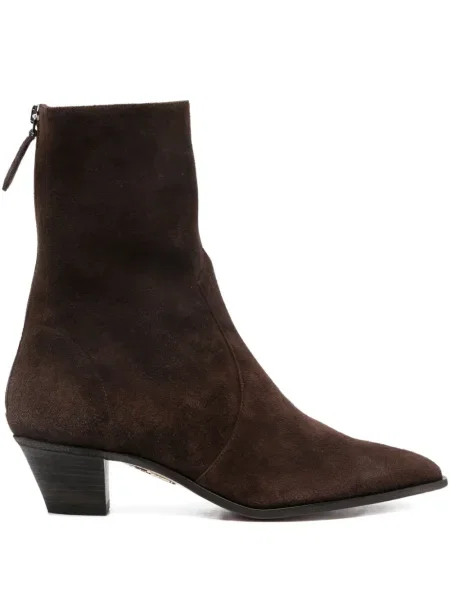Cizme scurte Aquazzura din piele de căprioară maro