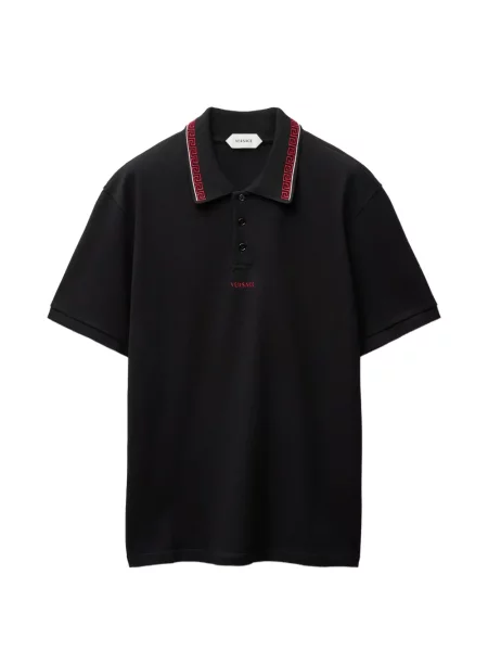 Tricou polo Versace cu autograf negru