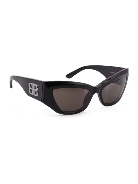 Lniane okulary przeciwsłoneczne Balenciaga czarne