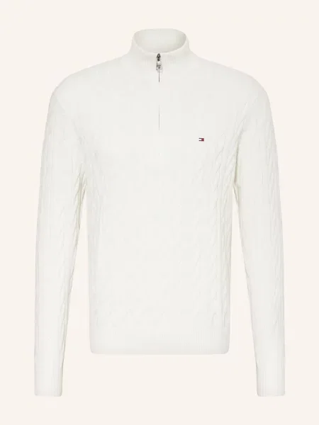 Tommy Hilfiger Sweter Typu Troyer weiss biały
